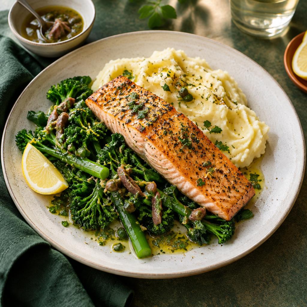 Salmon, Mash & Greens
